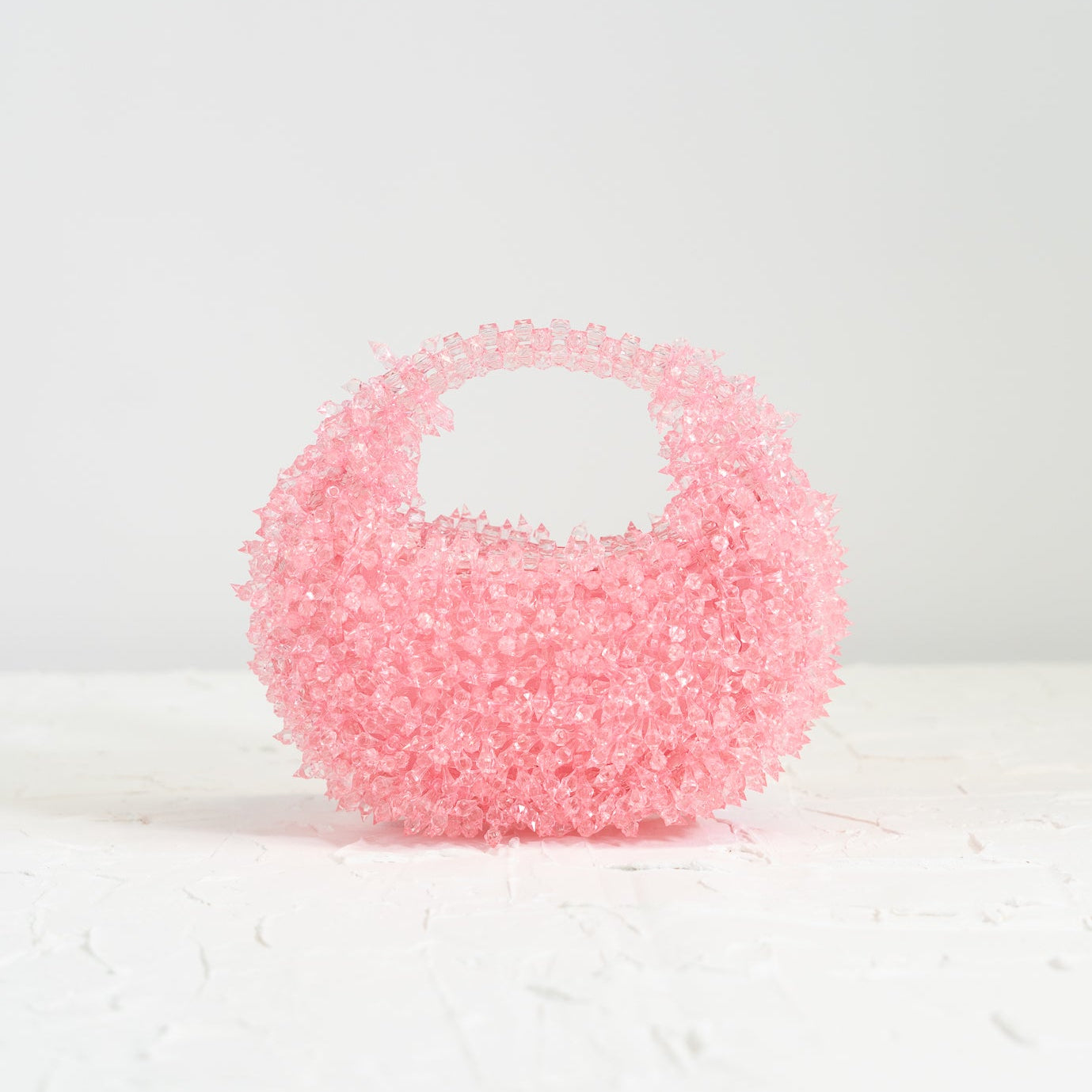 Baby pink beaded bag 